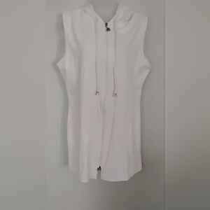 White Sleeveless Hoodie Dress